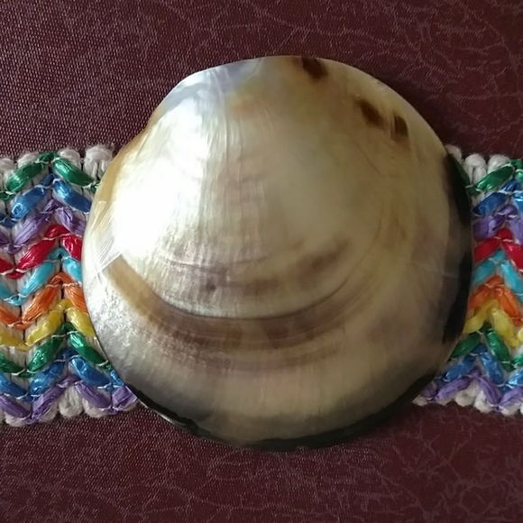 VTG Boho Shell & Straw Stretch Belt - Picture 3 of 4